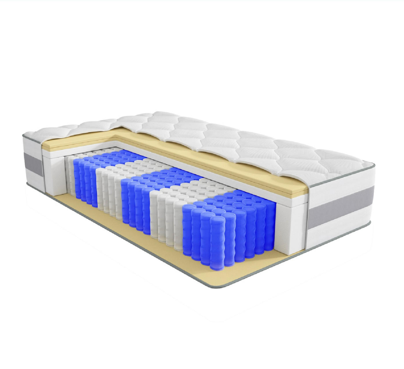 TASCHENFEDERKERNMATRATZE Höhe 25 cm 90×190cm - Weiß, Textil (90/190cm) - HOMAVO