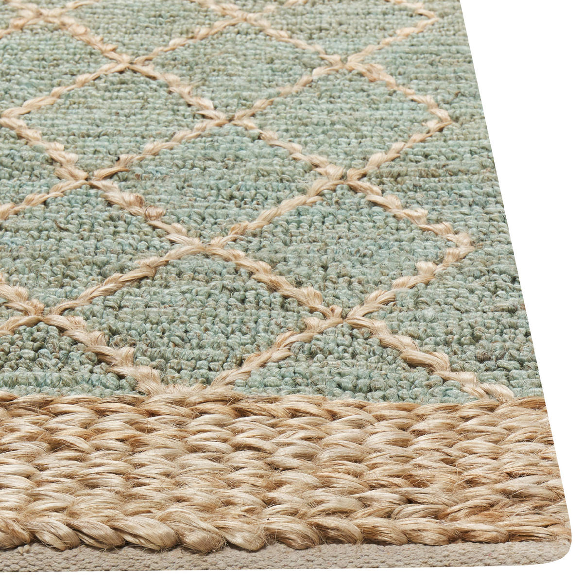 KOBEREC Zelený 80/300 cm Juta Tellikaya - béžová, textil (80/300cm) - Beliani
