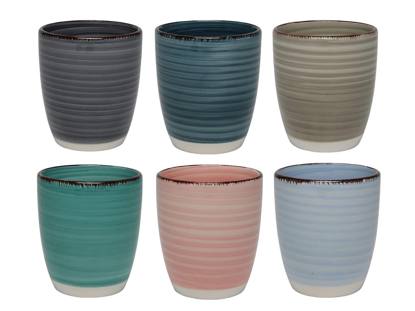 BECHER Barbados - 350 ml - 6 Stück - Multicolor, Keramik (0.35L) - Studio Tavola