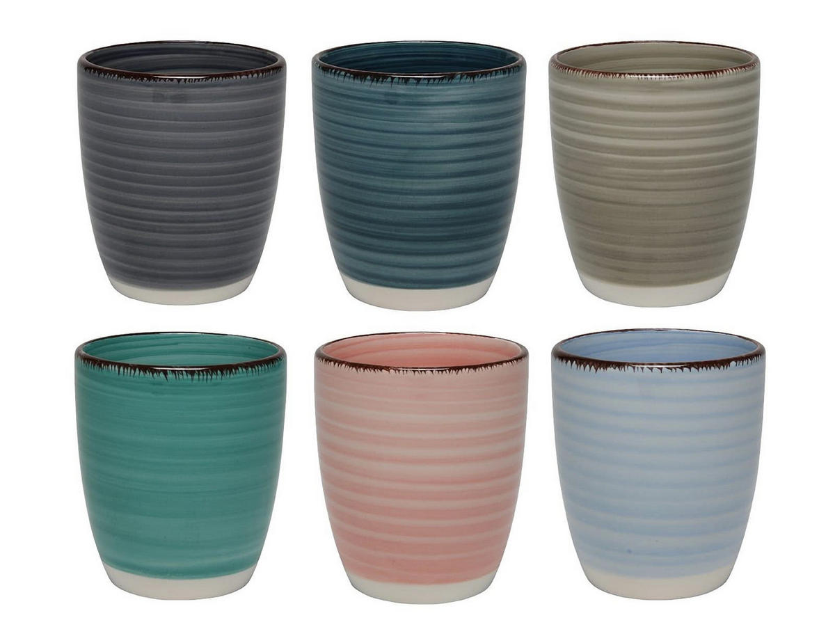 BECHER Barbados - 350 ml - 6 Stück - Multicolor, Keramik (0.35L) - Studio Tavola