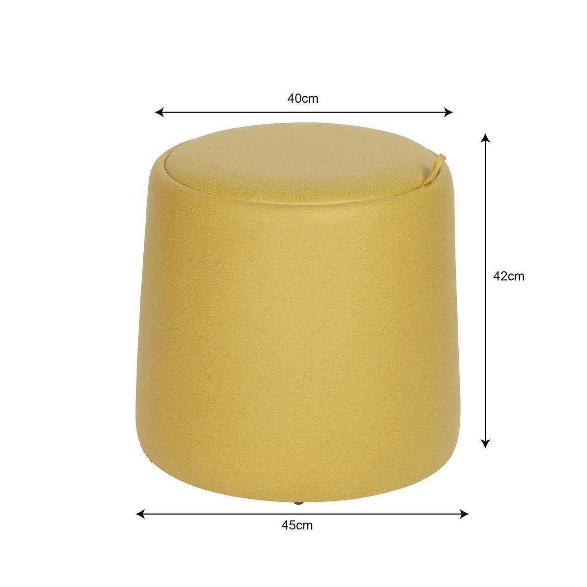 POUF Cassiope mit Stauraum 45/45/42 cm - Gelb, Holz (45/42/45cm) - Mobili Rebecca