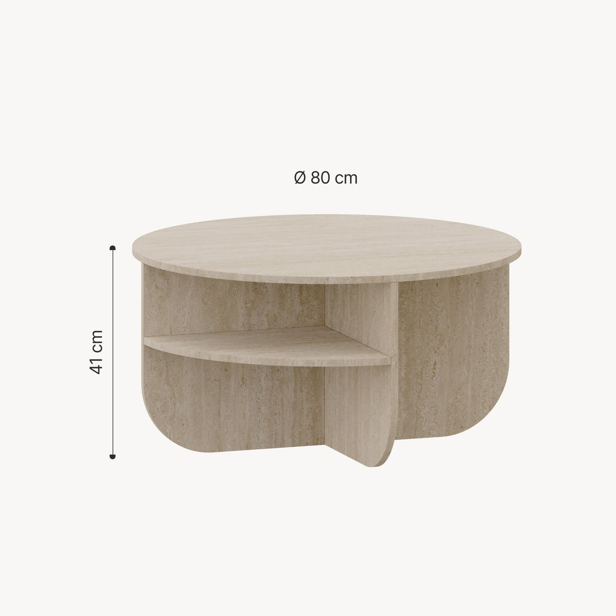 COUCHTISCH Reykhon 80/80/41 cm - Beige, Holzwerkstoff (80/80/41cm) - [en.casa]
