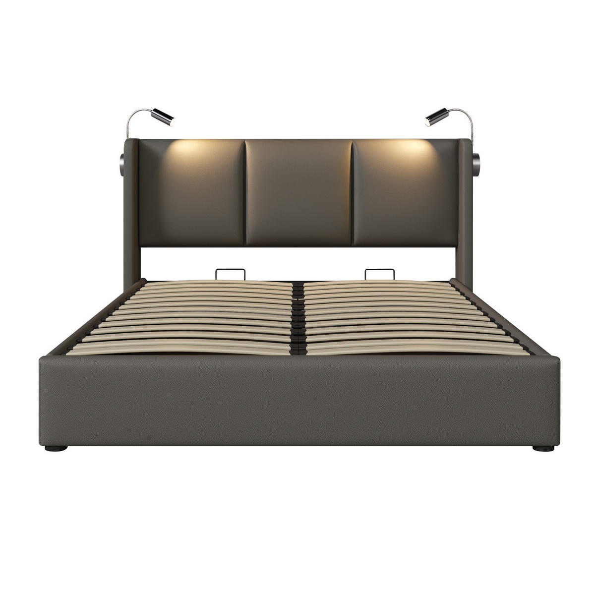 POLSTERBETT 180/200 cm Beige mit USB-Ladefunktion und Stauraum - Beige, Textil (180/200cm) - Oxeza
