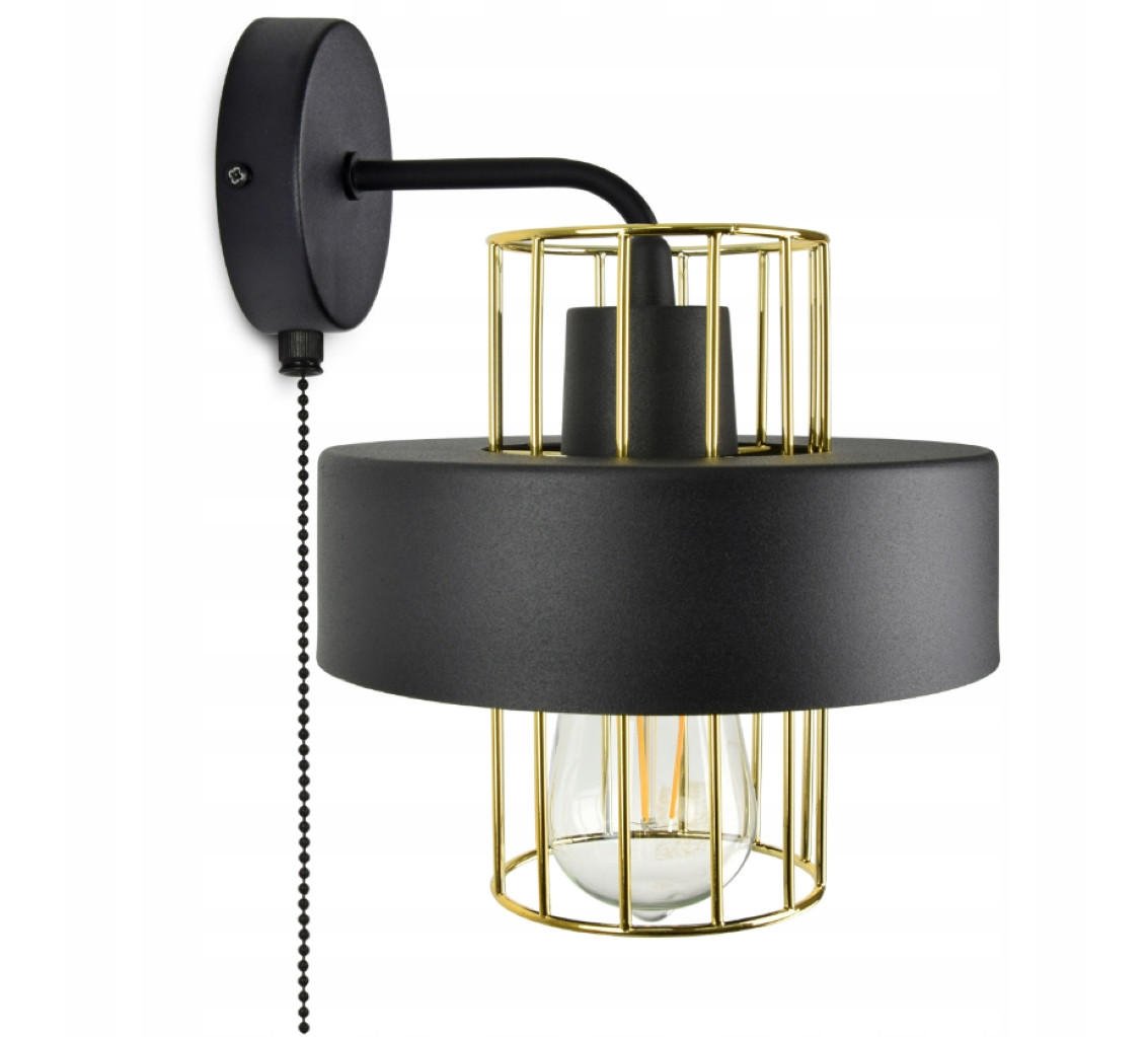 WANDLEUCHTE LOFT - Goldfarben/Schwarz, Metall (22/26/20cm) - kiki design