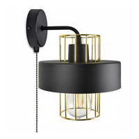 WANDLEUCHTE LOFT - Goldfarben/Schwarz, Metall (22/26/20cm) - kiki design