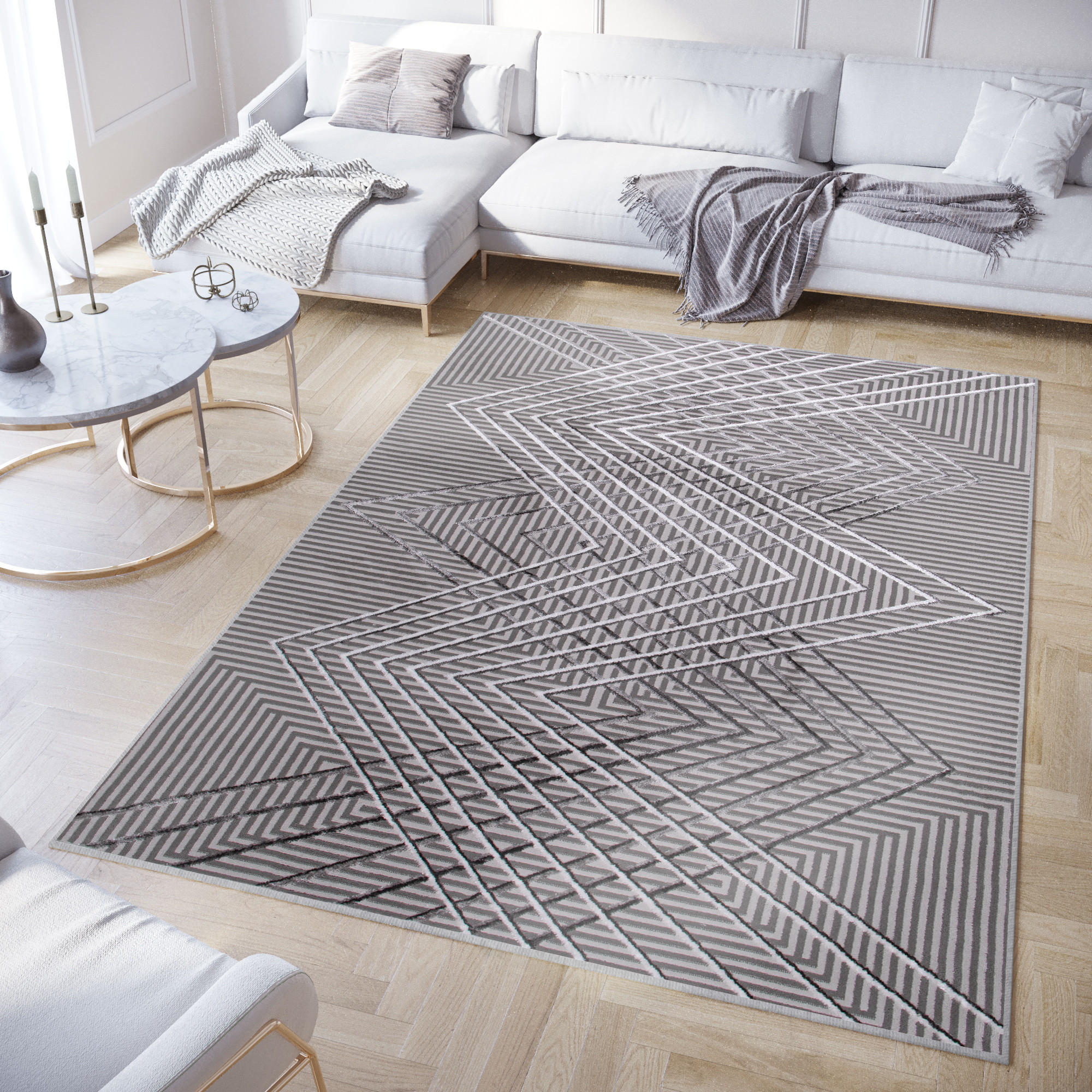 TEPPICH CRYSTAL Grau 300/400 cm - Grau, Textil (300/400cm) - Tapiso