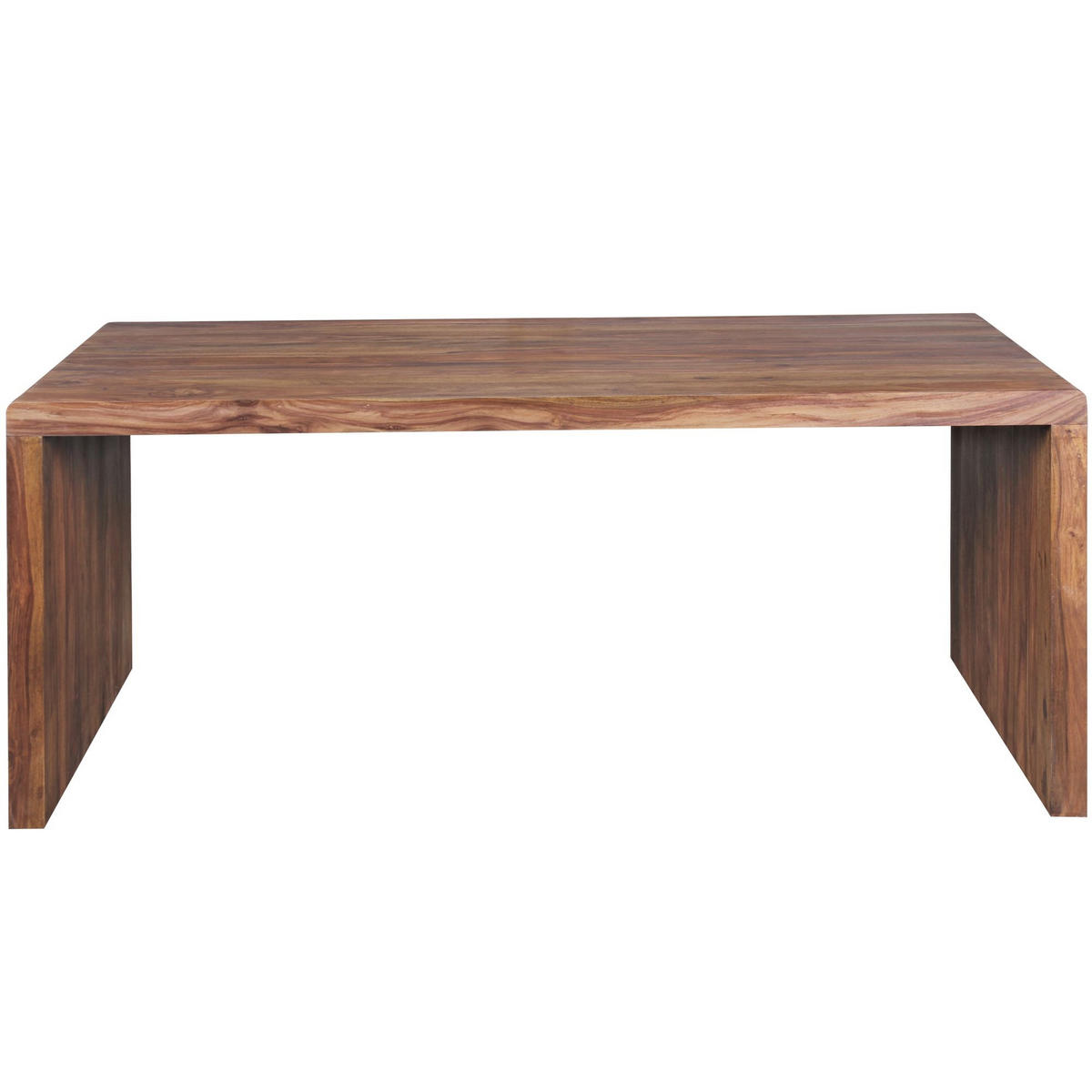 SCHREIBTISCH Massivholz Stauraum Abgerundete Ecken, Braun 180x90x76 cm - Braun, Holz (90/180/76cm) - KADIMA DESIGN