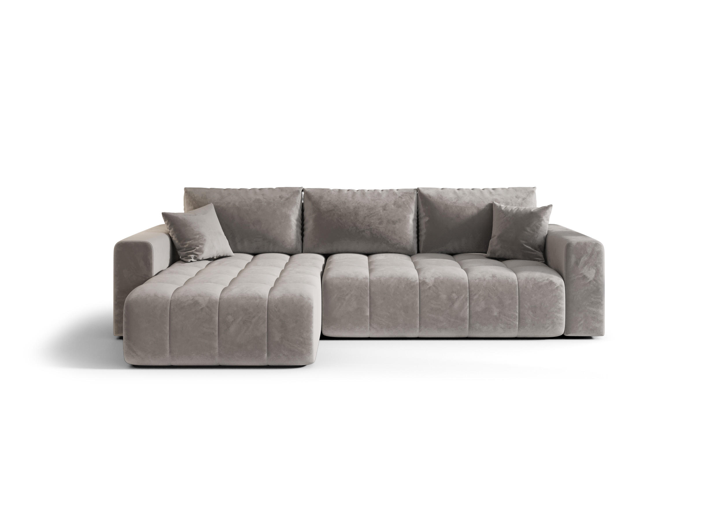 ECKSOFA mit Schlaffunktion MILO L Monolith 84 Links - Grau, Textil (280/175cm) - Bedante