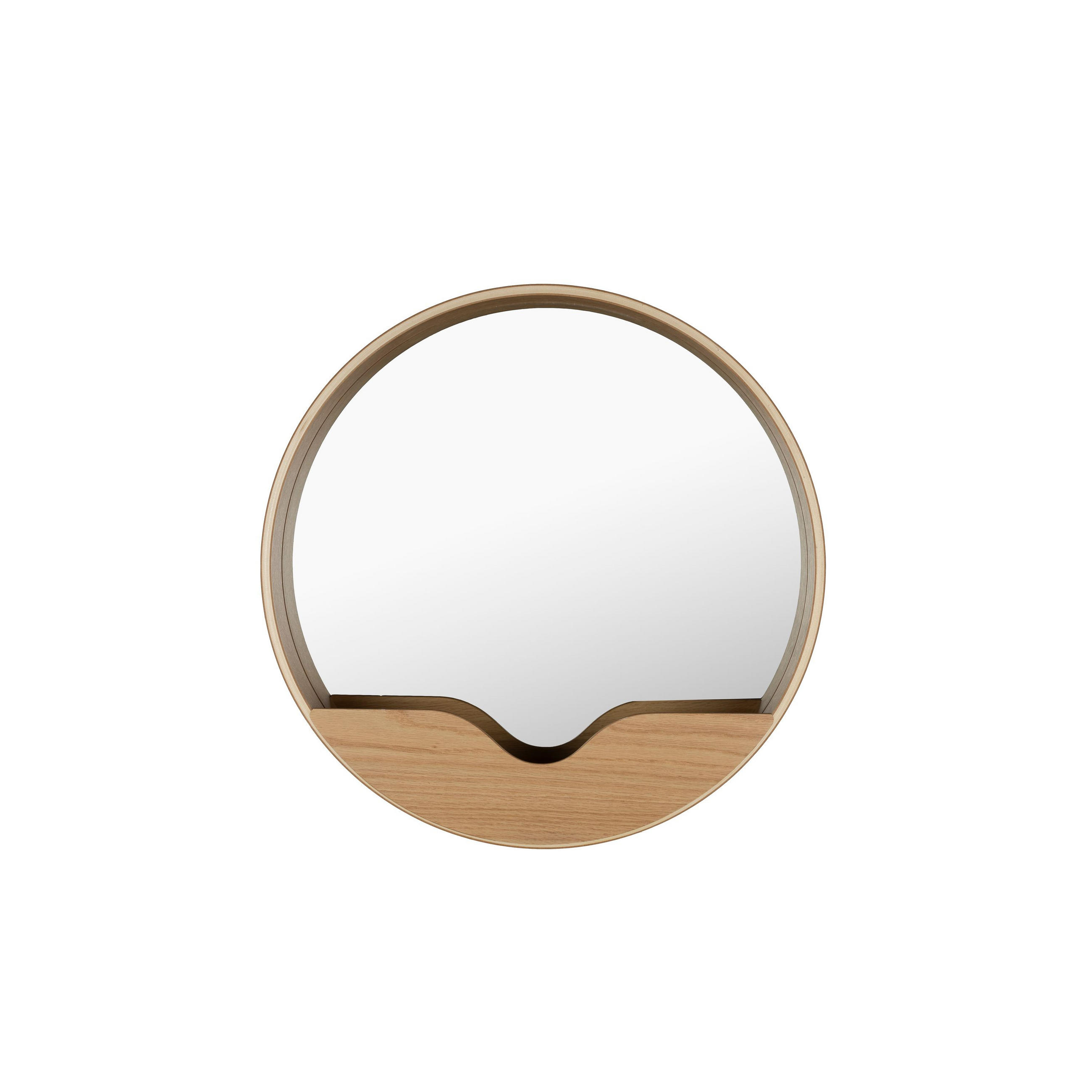 WANDSPIEGEL Round 60 cm - Braun, Holzwerkstoff (60/60/8cm) - Zuiver