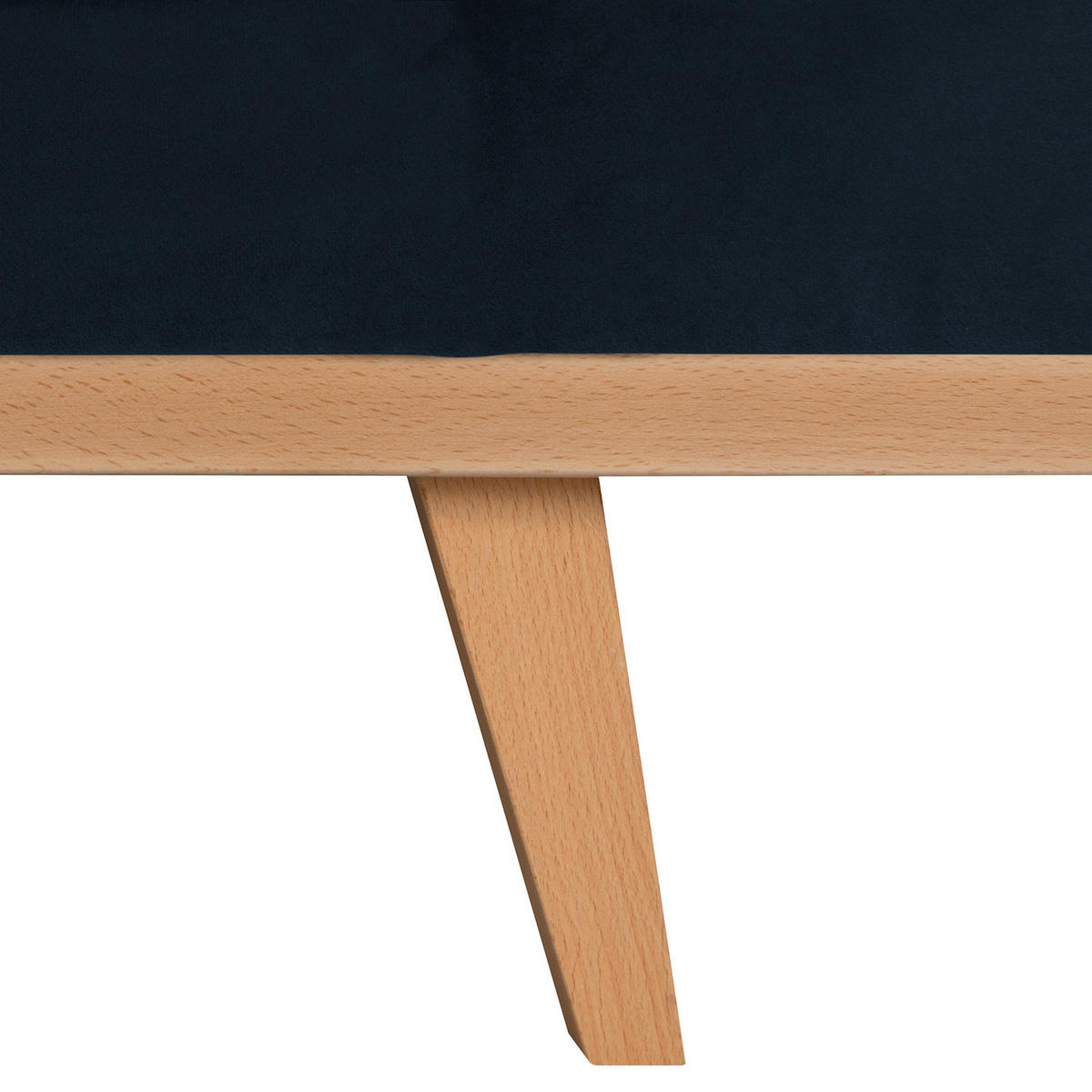 HOCKERBANK - Buchefarben/Dunkelblau, Buchenholz/Textil (180/43/81cm) - home24