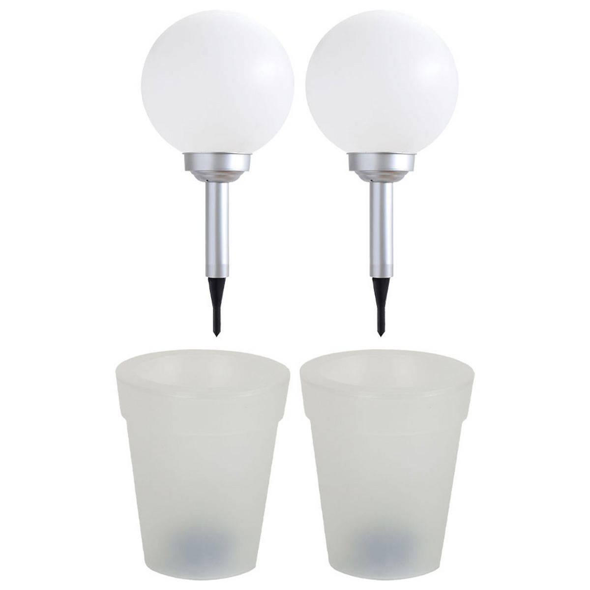 LED AUSSENLEUCHTE Solarleuchte Weiß - Weiß, Kunststoff (16.7/16.7/19.5cm)