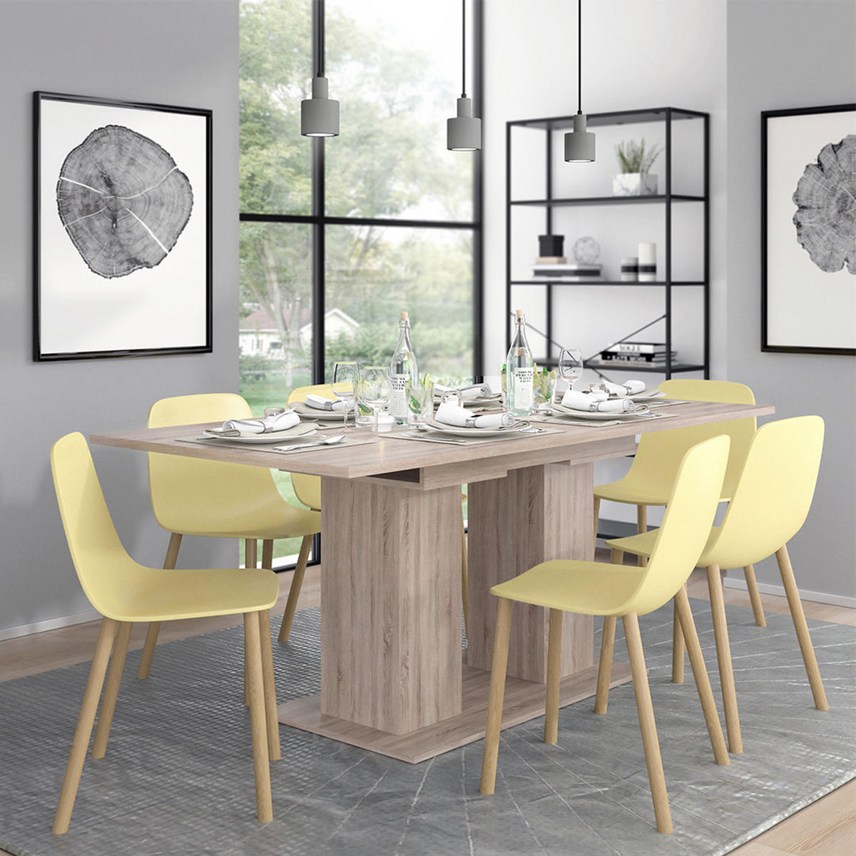 ESSTISCH Dix Sonoma 140 x 90 cm - Sonoma Eiche, Holzwerkstoff (90/140/76cm) - Vicco