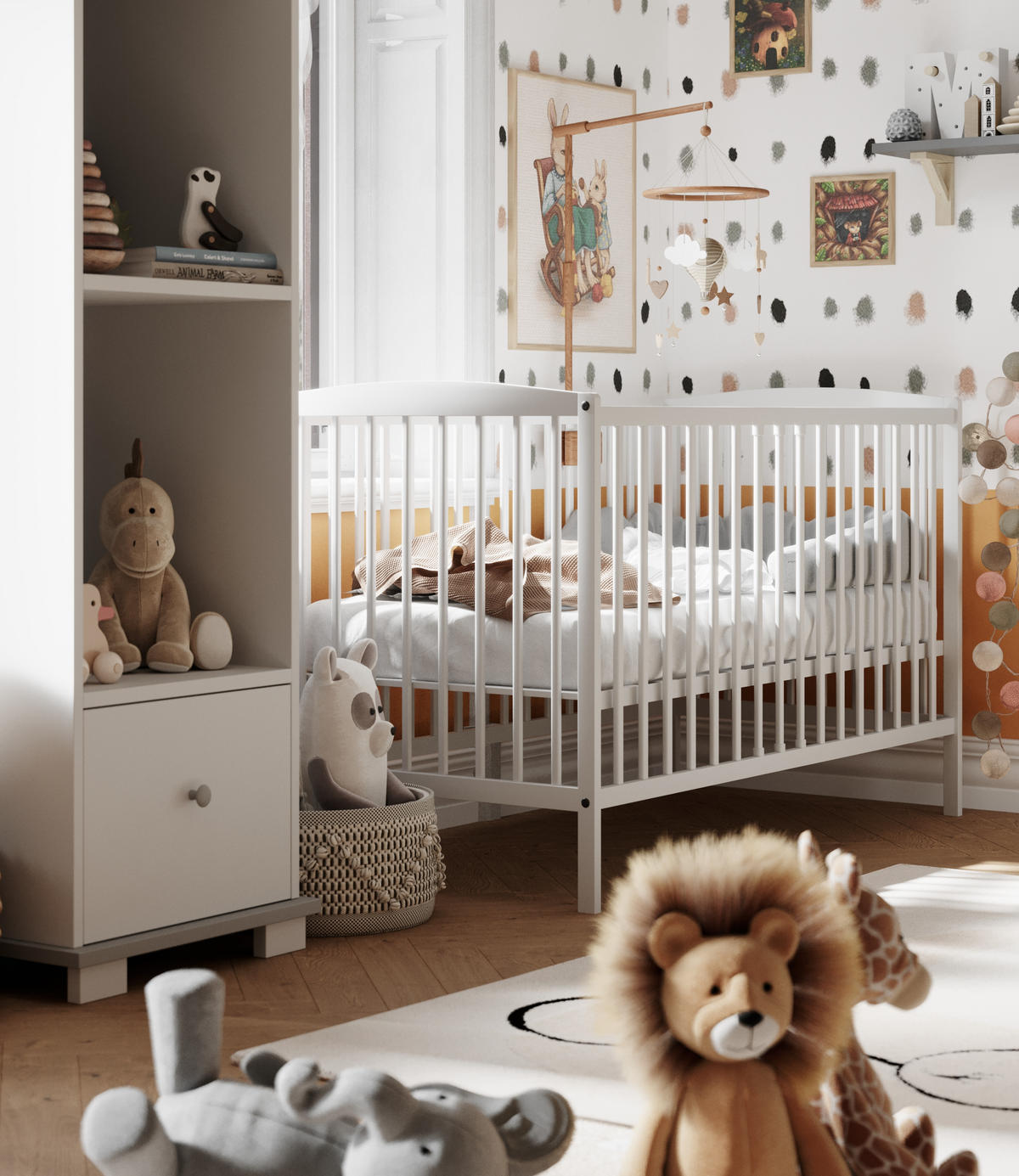 BABYBETT Nöa mit Matratze - Weiß, Holz (60/120cm) - kiki design