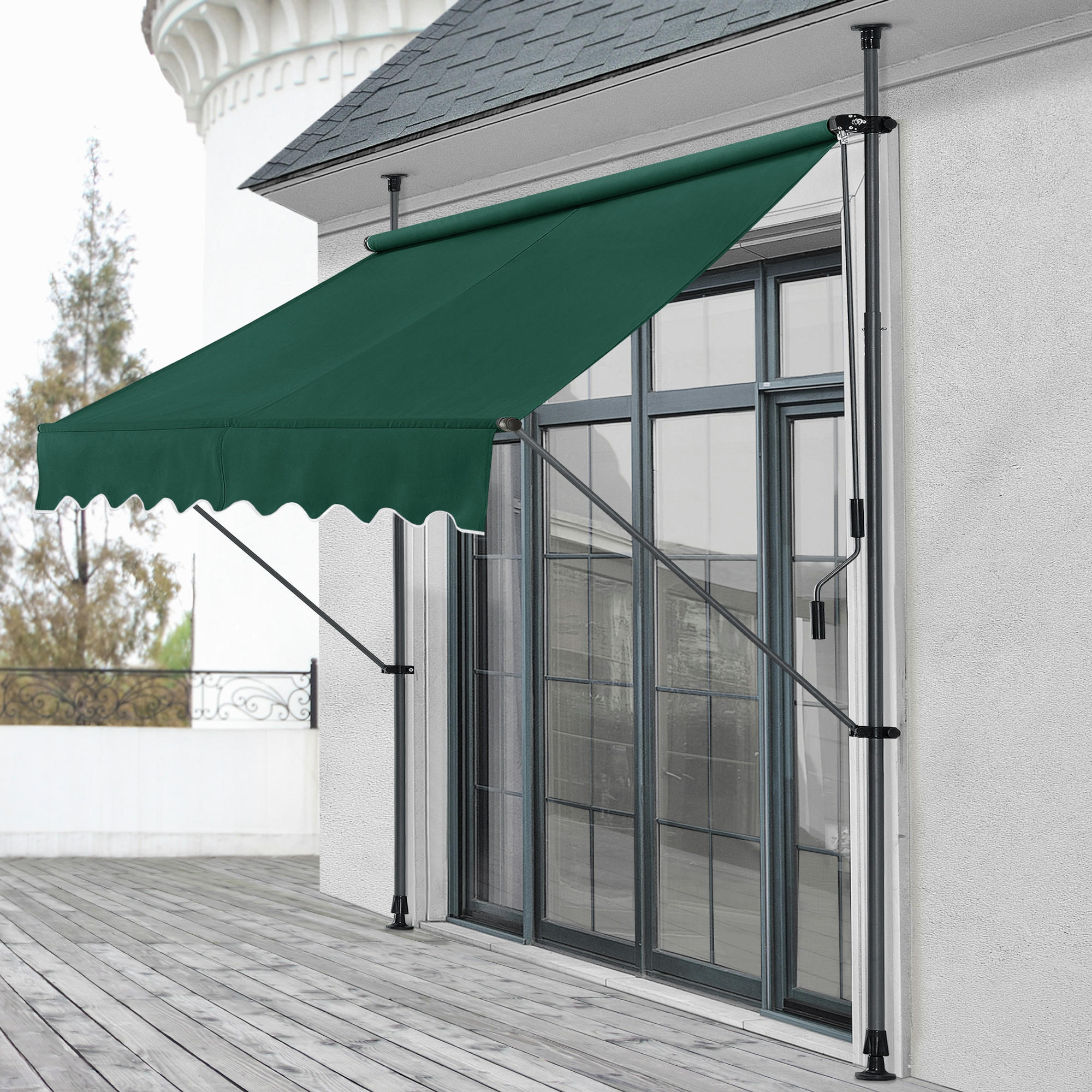 KLEMMMARKISE Stem - Dunkelgrün, Textil/Metall (150/309/120cm) - pro.tec