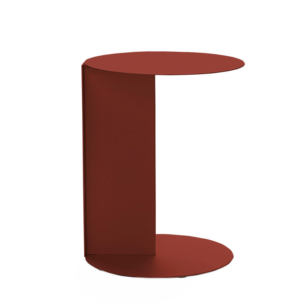 BEISTELLTISCH aus Metall H50cm - Jimy - Burgunderrot - Aubergine, Metall (40/40/50cm) - Drawer