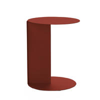 BEISTELLTISCH aus Metall H50cm - Jimy - Burgunderrot - Aubergine, Metall (40/40/50cm) - Drawer