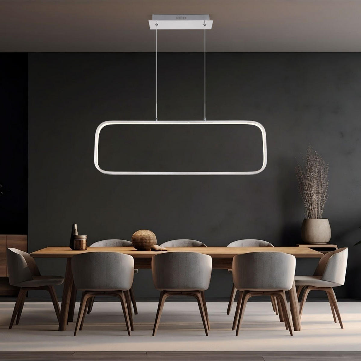 LED HÄNGELEUCHTE SILLA Metall Silber - Silberfarben, Metall (80/10/120cm) - Globo Lighting