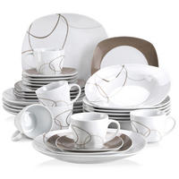 KOMBISERVICE 30-teilig 6 Personen Porzellan Geschirrset - Weiß, Keramik (25/2.5/25cm) - Kaket