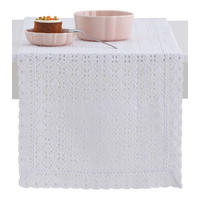 TISCHLÄUFER Folkelips 40x180cm, Weiß - Weiß, Textil (180/40/1cm) - home&you