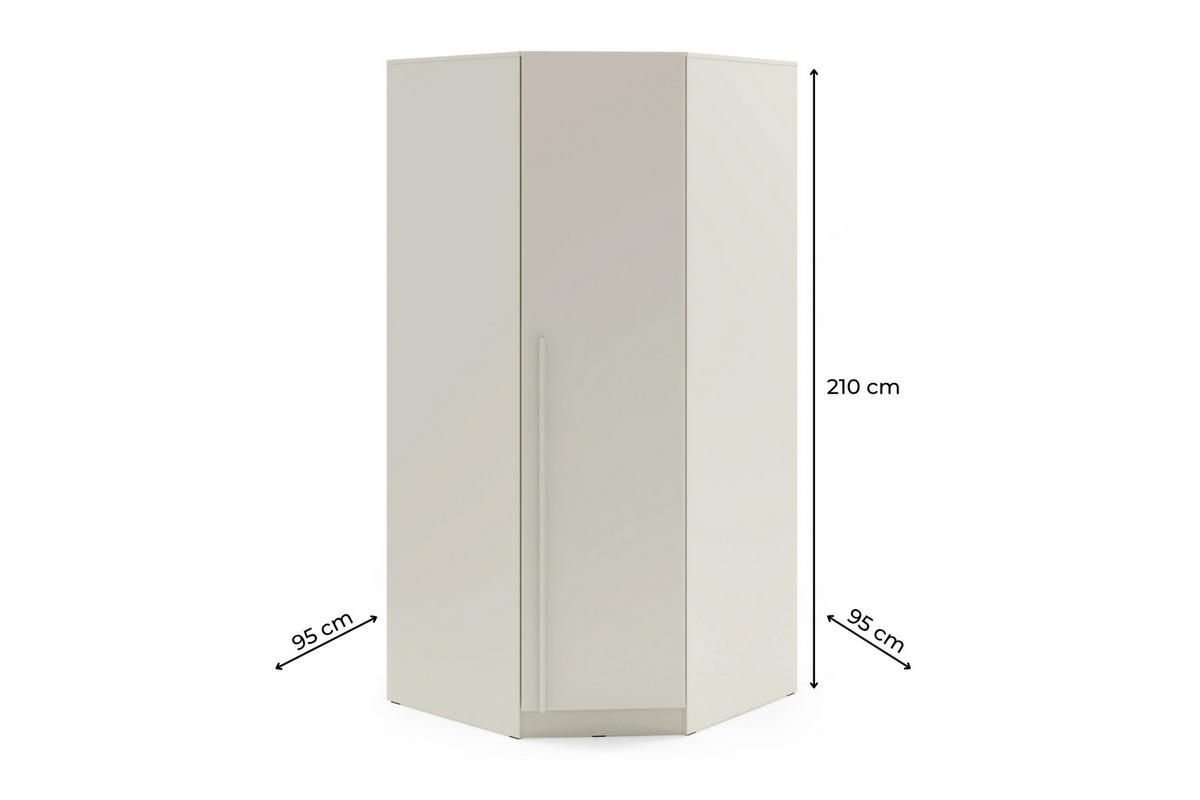 ECKKLEIDERSCHRANK BRISSO BR4 95/210/95 cm in Kaschmir - Kaschmir, Holzwerkstoff (95/210/95cm) - Deine Möbel 24