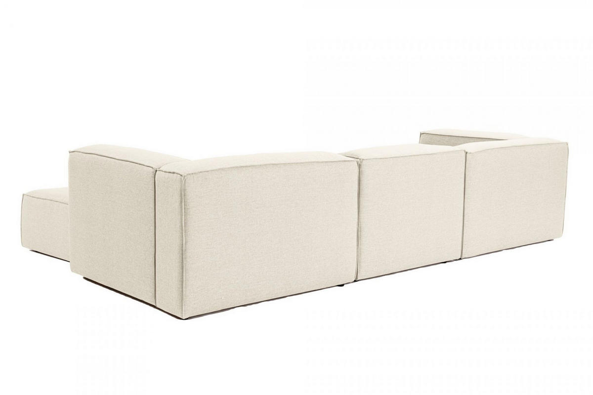 ECKSOFA beidseitig montierbar - Beige/Schwarz, Holz/Kunststoff (296/185cm) - myHomelando