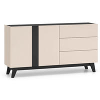 KOMMODE Freshion Kaschmir / Schwarz 160 / 40 / 85cm - Kaschmir/Creme, Holz/Holzwerkstoff (160/85/40cm) - Feldmann-Wohnen