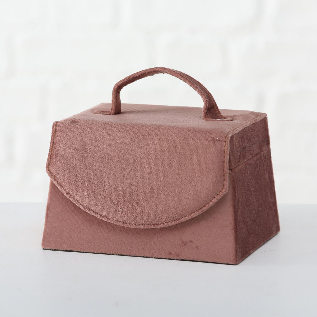 SCHMUCKSCHATULLE mit Spiegel Clea 17/12/18 cm - Rosa, Kunststoff (12/18/17cm) - Boltze Home