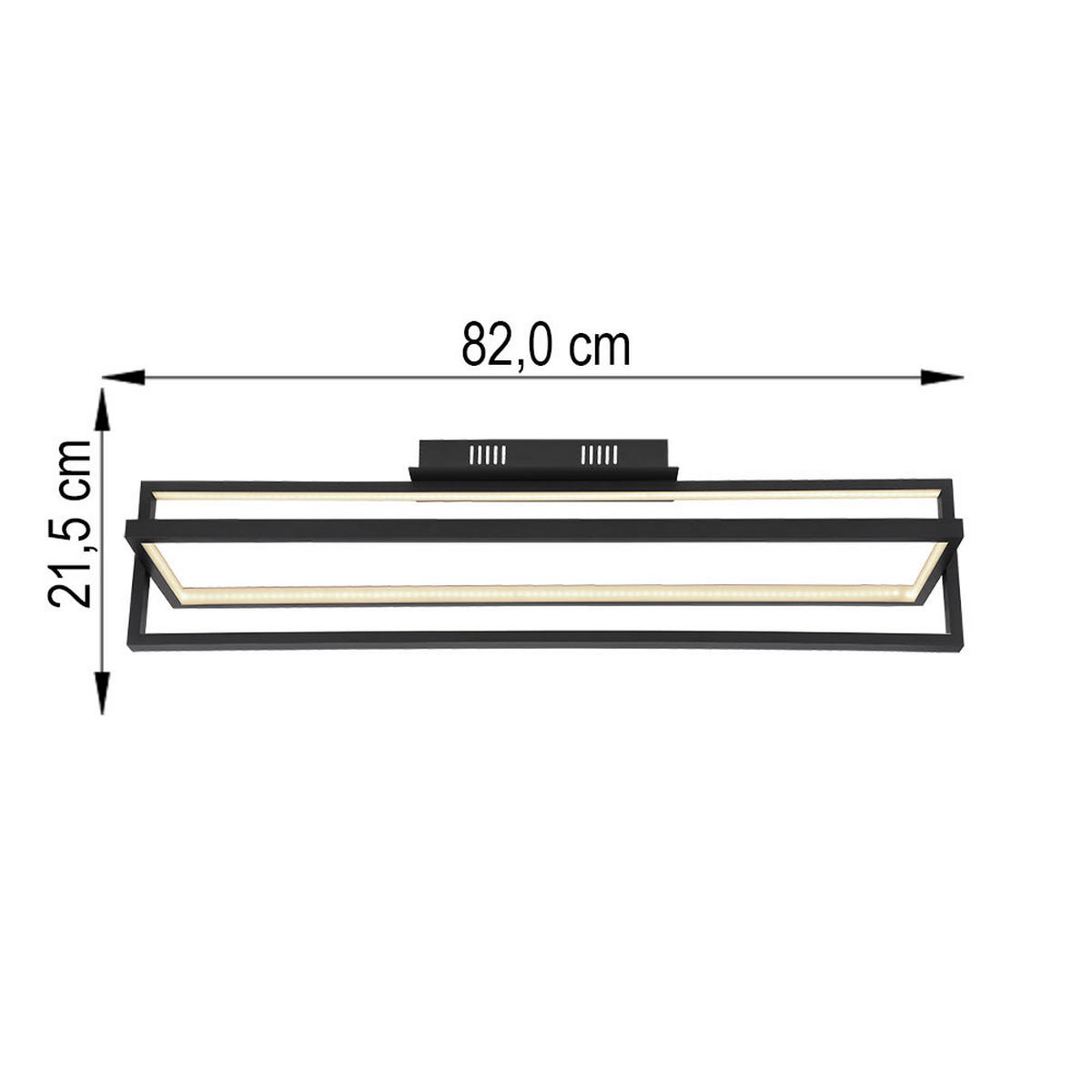 LED DECKENLEUCHTE FLIPS Schwarz Metall - Schwarz, Metall (82/18/21.5cm) - Globo Lighting