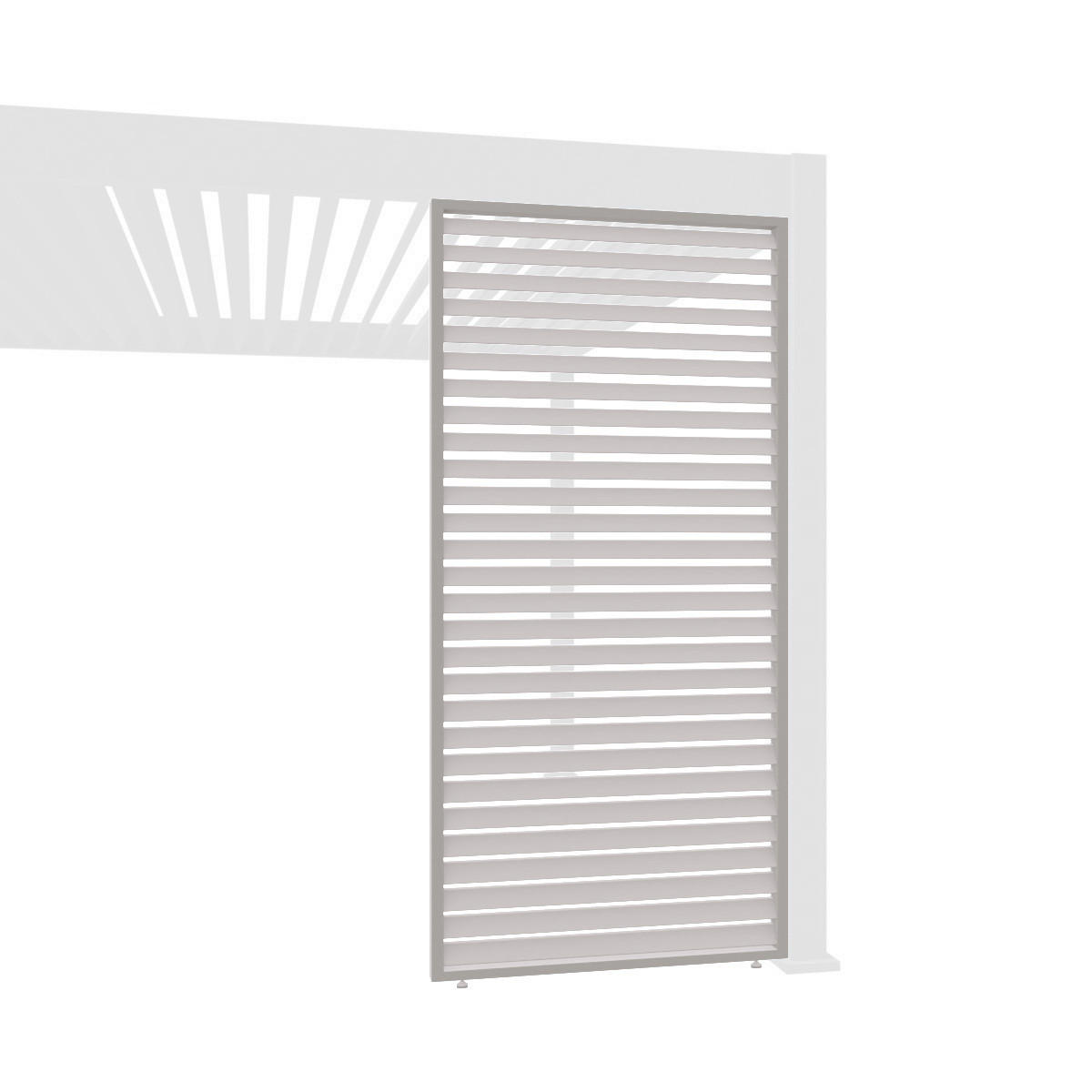 LAMELLENWAND für Pergola 123cm horizontal Ivory Sand aus Aluminium - Beige, Metall (123/255/6cm) - WEIDE