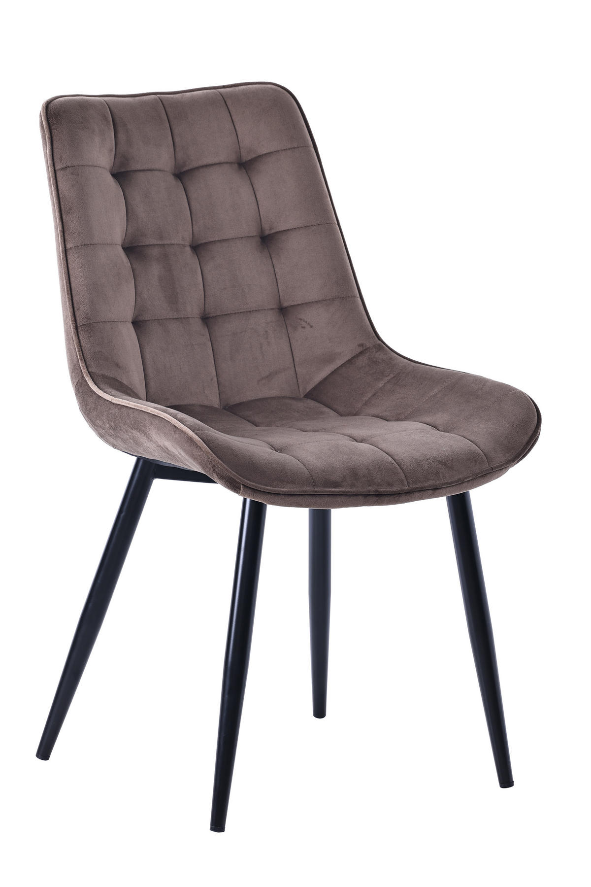 STUHL-SET 4 Stück Samt-YZ2 - Mokka, Textil (53/88/62.5cm) - HOMAVO