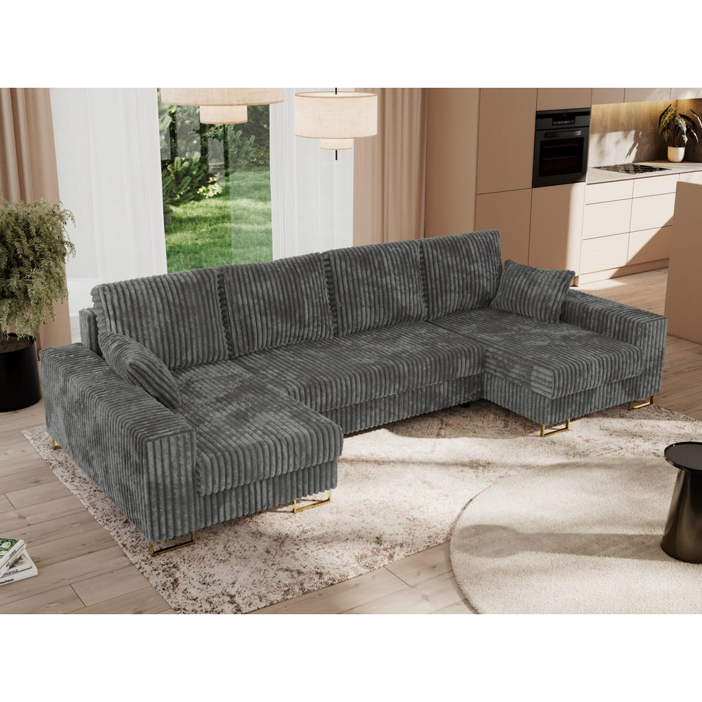 Thumbnail - MKS Wohnlandschaft, Dunkelgrau, Textil, 5-Sitzer, U-Form, 312x95x138 cm, Wohnzimmer, Sofas & Couches, Wohnlandschaften, ...