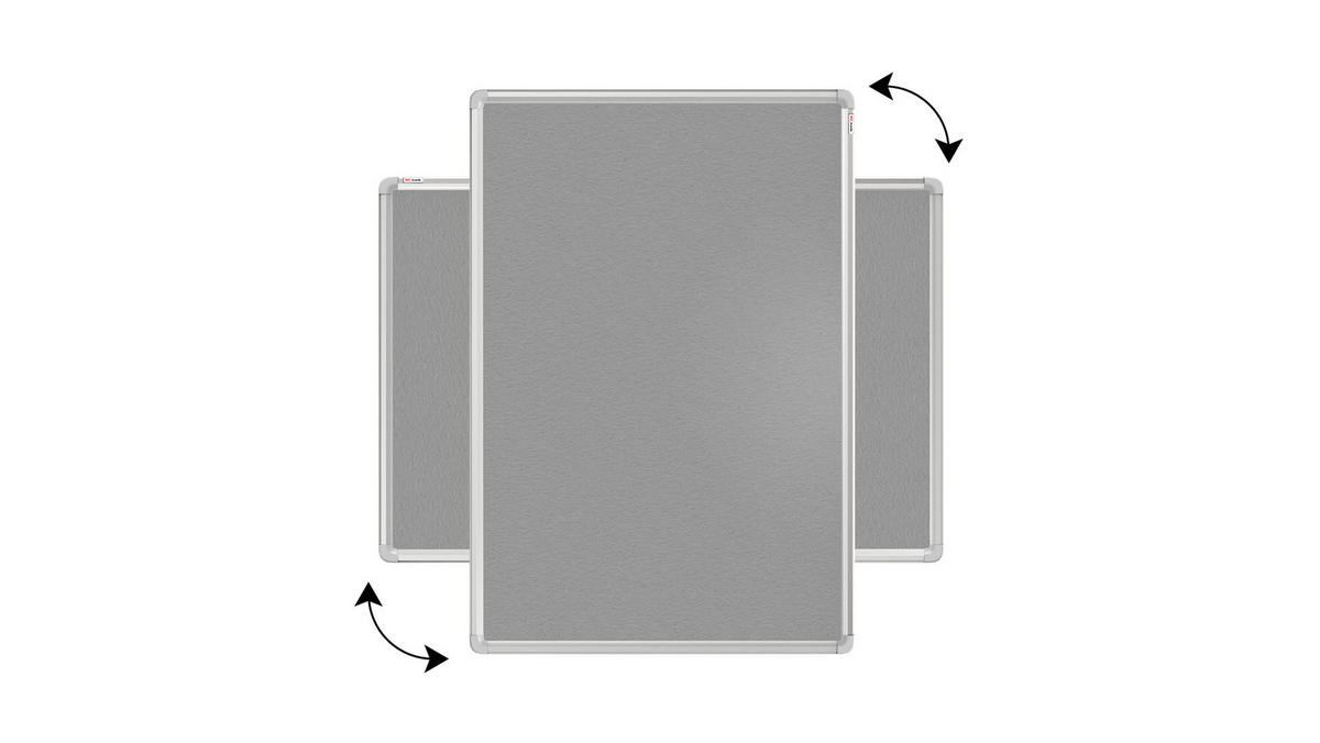 FILZTAFEL mit Alurahmen Grau 90x60cm - Grau, Metall (90/60/1.6cm) - ALLboards