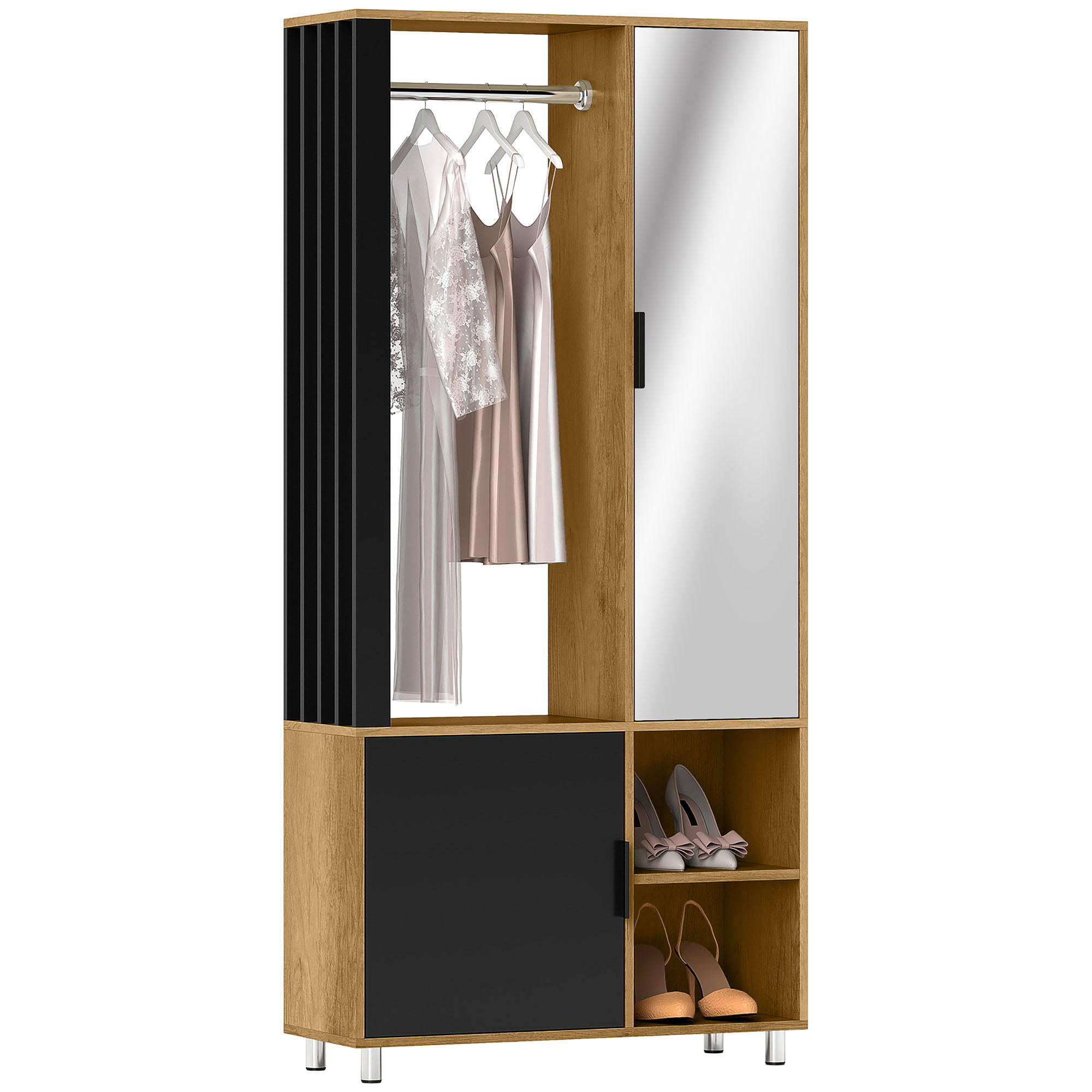 KLEIDERSCHRANK DE-09582 Naturholz - Naturfarben, Holzwerkstoff (80/175/30cm) - ComfortXL