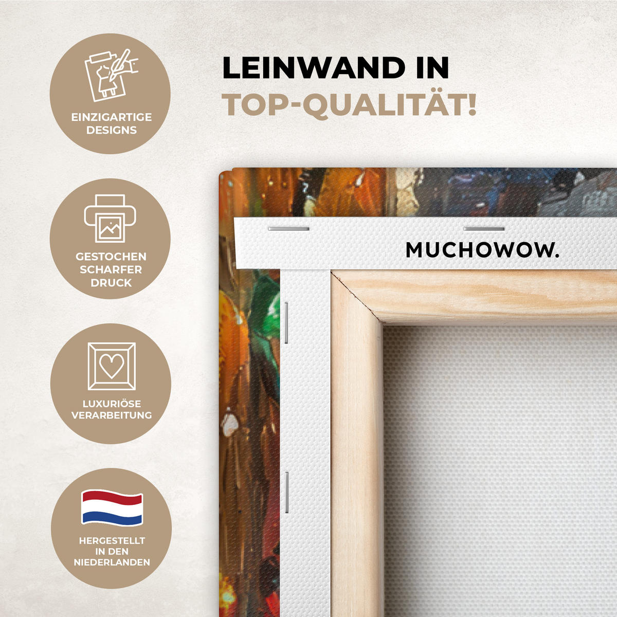 LEINWANDBILD Katze - Weihnachten - Winter - Tier 80x120 cm - Bernsteinfarben, Textil (80/120cm) - MuchoWow