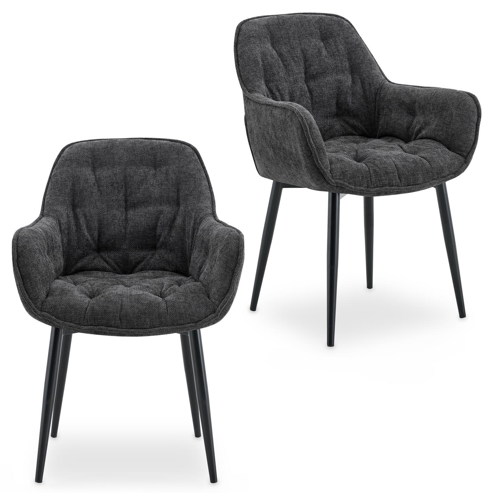 ESSZIMMERSTÜHLE ARDEN 2er-Set grau - Grau, Textil (47/81/60cm) - IDIMEX
