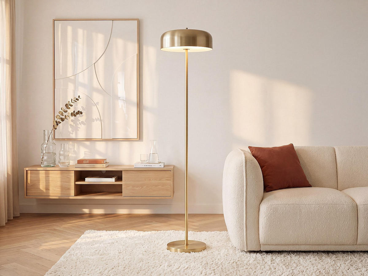 STEHLAMPE - 35 cm x 35 cm - metall - goldfarben Catavi - Goldfarben, Metall (35/35/150cm) - Vente-Unique