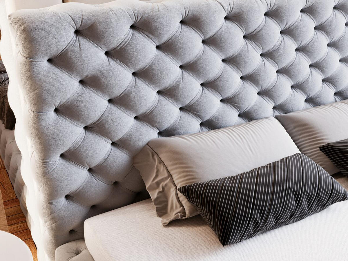 POLSTERBETT Astra 160x200 Grau - Naturfarben/Grau, Holz/Kunststoff (160/200cm) - Graingold