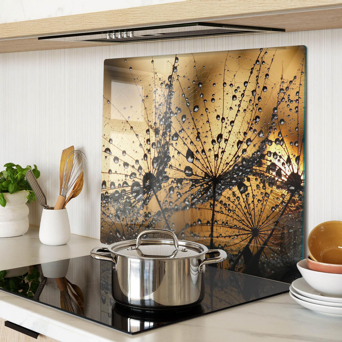 GLASPLATTE 60x52 cm Löwenzahn - Orange, Glas (60/0.4/52cm) - TULUP