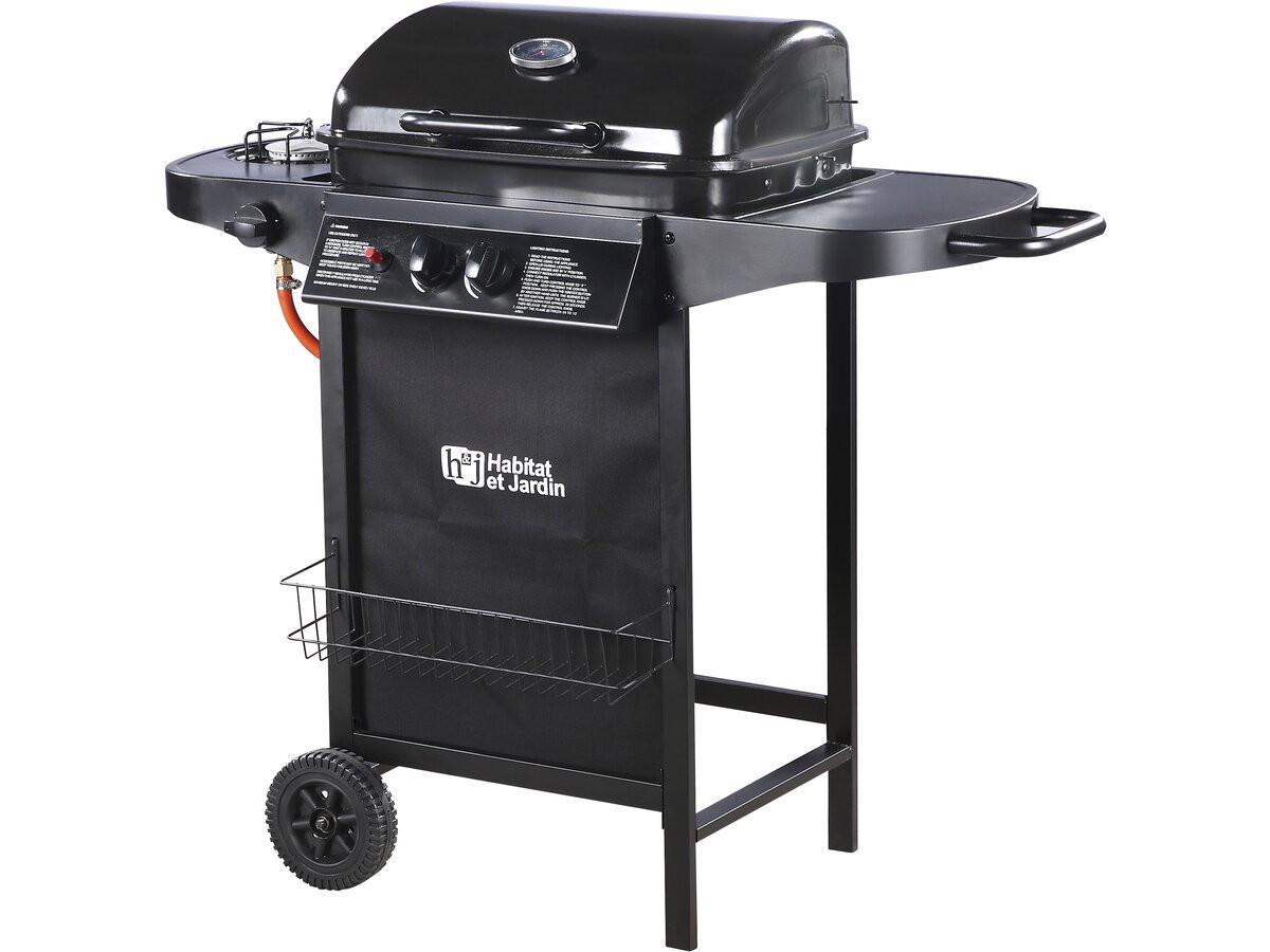 GASGRILL party 3 Schwarz - Grau, Metall (46/93/103cm) - Habitat Garten