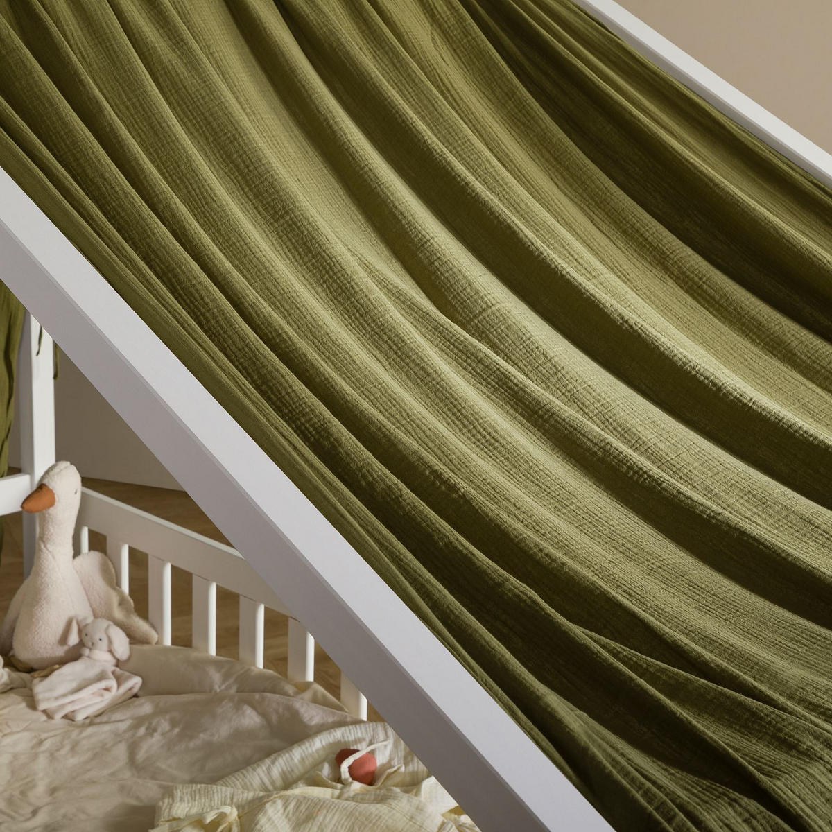 HAUSBETT-HIMMEL LIAN dunkelgrün - Dunkelgrün, Textil - IDIMEX