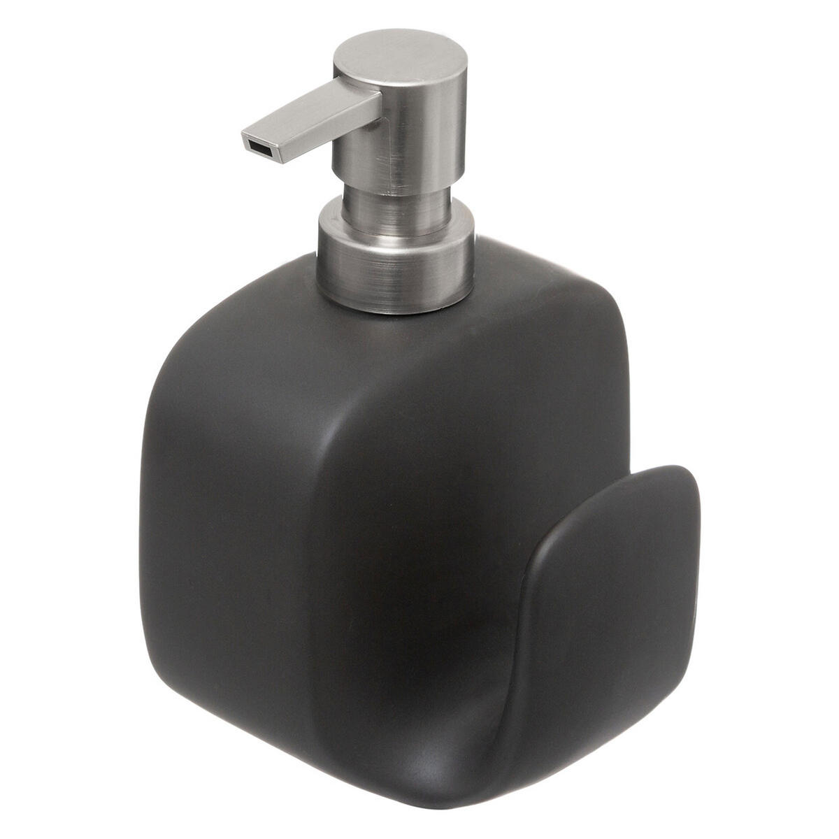SEIFENSPENDER mit Spülschwamm, Steinzeug, Schwarz, 400 ml - Schwarz, Keramik (9/15.5/11.5cm) - 5five Simply Smart
