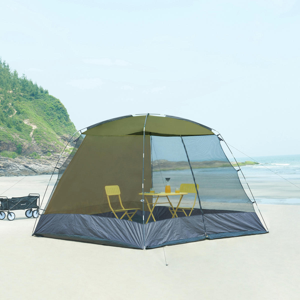 NETZPAVILLON Beekdaelen - Grün, Textil (305/213/305cm) - pro.tec