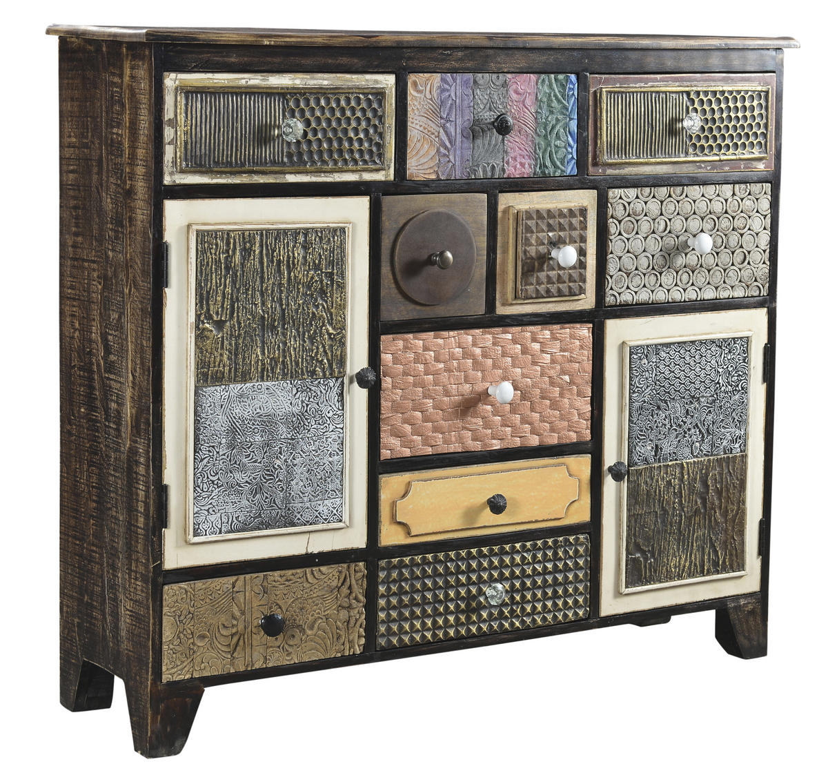 SIDEBOARD Ivar Holz Mehrfarbig 111x125x35cm - Multicolor, Holz (125/111/35cm) - DELUKE