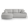 ECKSOFA Teddy L Hellgrau, Bouclé-Stoff, links - Hellgrau/Schwarz, Textil (270/170cm) - Beautysofa