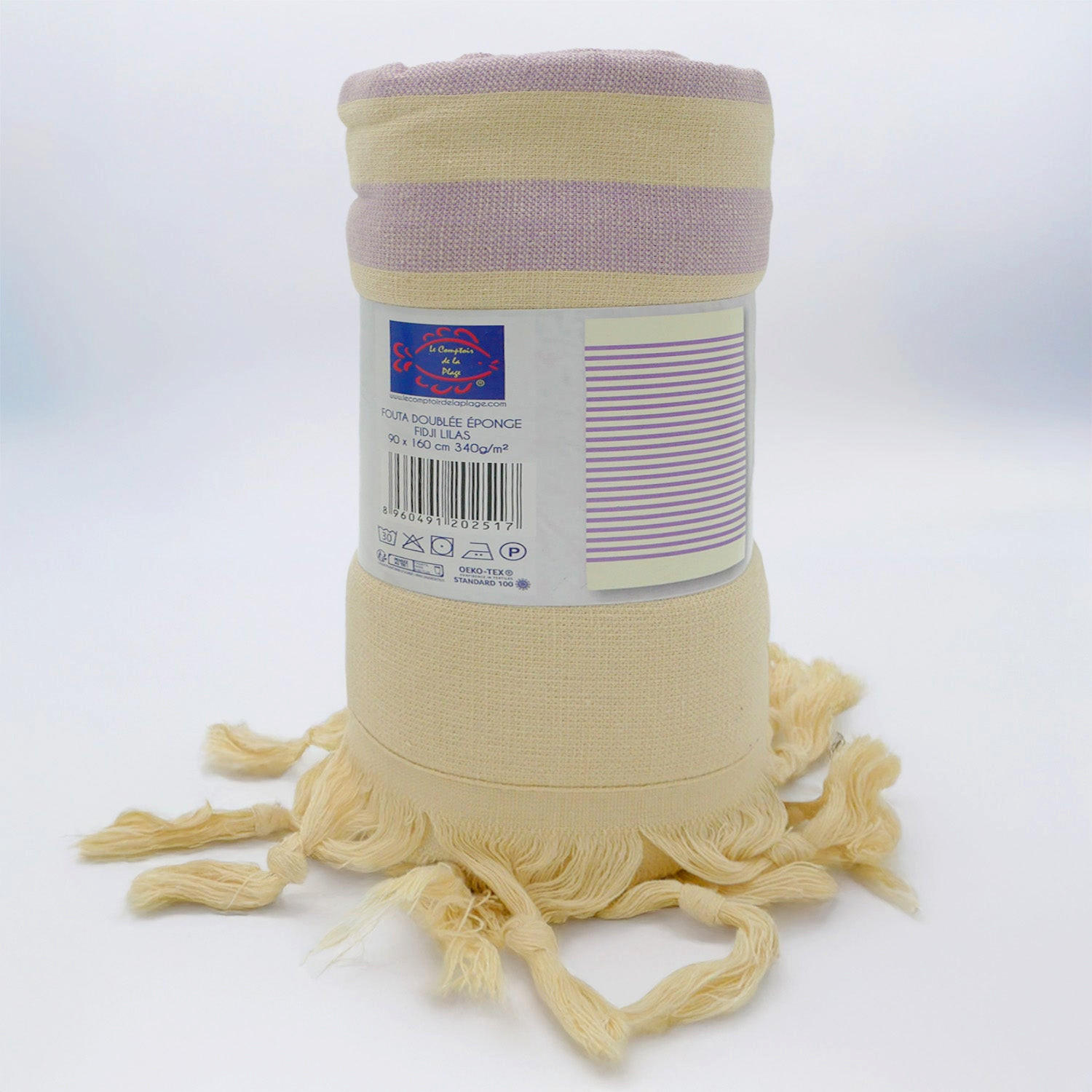 HAMAMTUCH mit Frottee-Fütterung Violett 90x160 340g/m² - Fidji Flieder - Lila, Textil (160/90cm) - LE COMPTOIR DE LA PLAGE