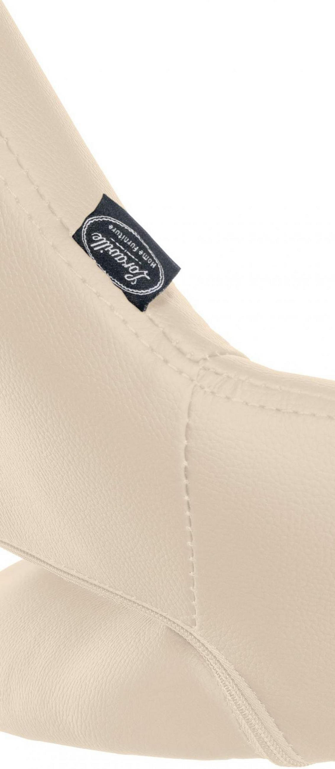 BARHOCKER Lederlook creme - Creme/Weiß, Textil/Metall (47/85/48cm) - CLP
