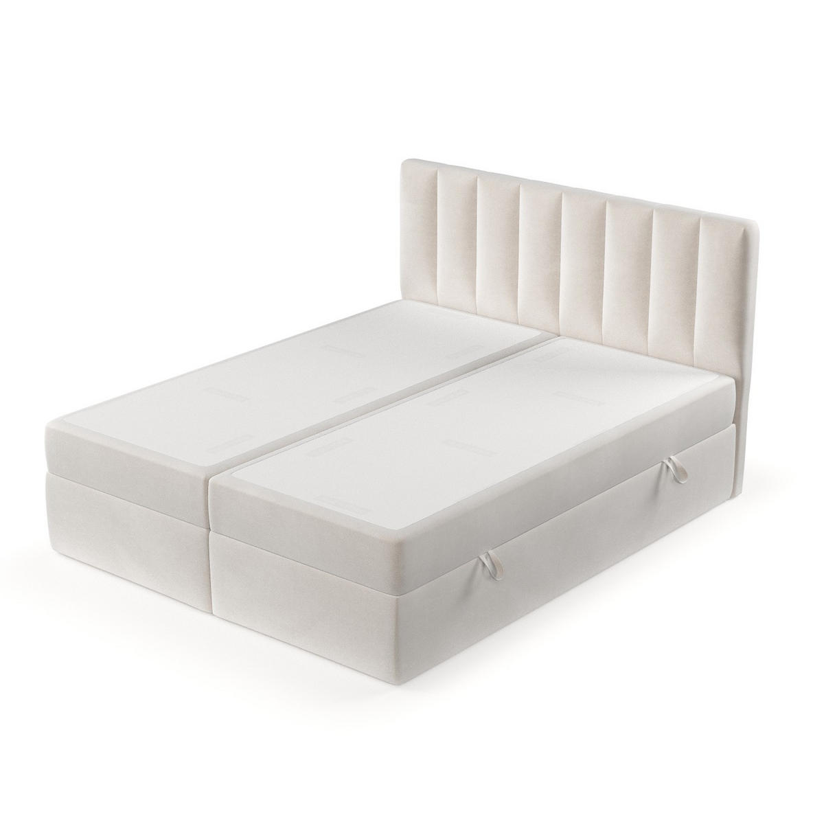 BOXBETT Bari 200/200 cm Creme im Paros Stoff - Creme, Holz/Holzwerkstoff (200/200cm) - AltaBeds