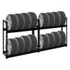 REIFENREGAL Tiger 2er-Set mit 2x 100x110x35 cm 150 kg Fachlast bis zu 16 Reifen mit Ebenen Schwarz - Schwarz, Metall (220/100/35cm) - PROREGAL