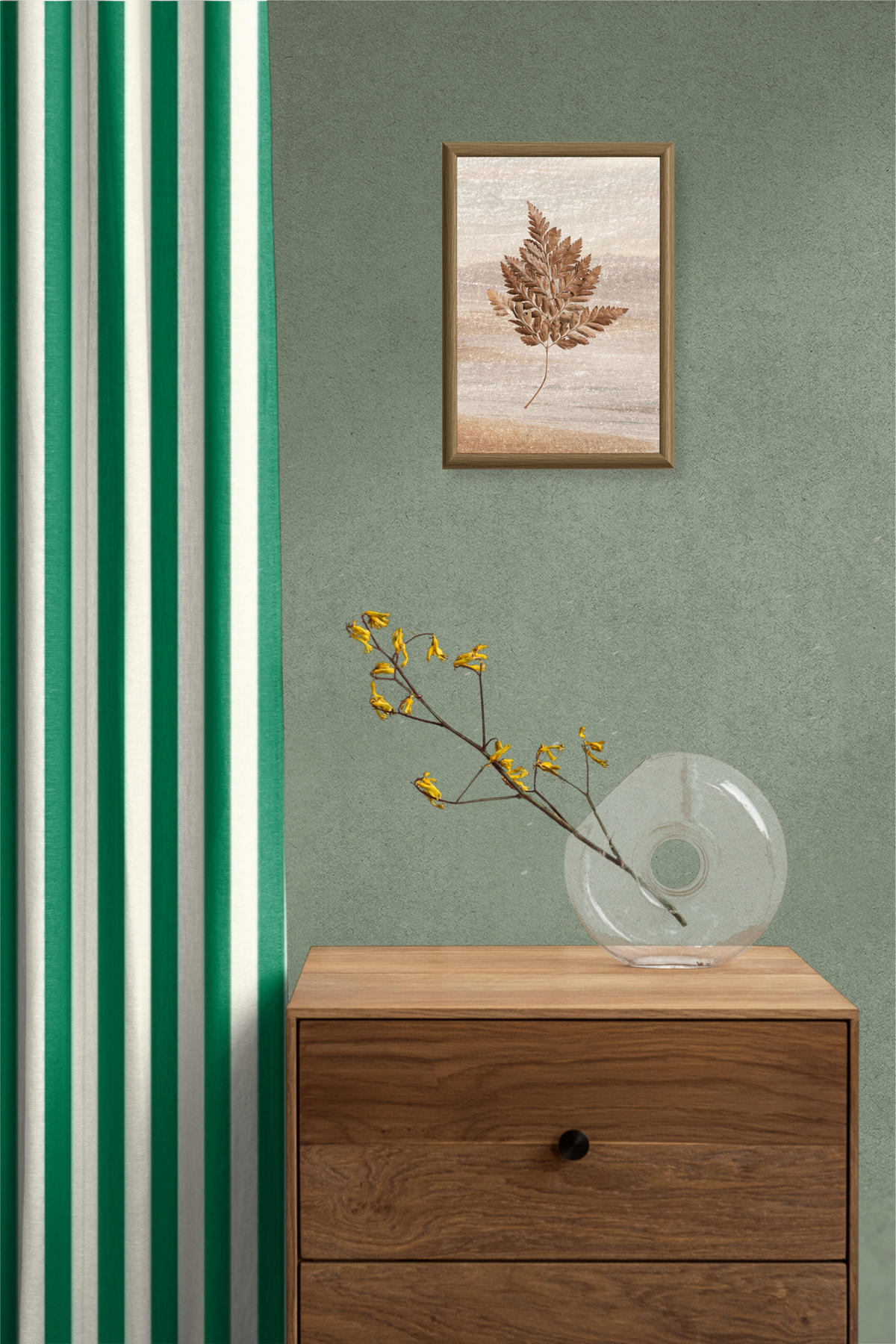VORHANG Gestreifter aus Baumwolle in Grün 250x140 MARSHALL - Grün, Textil (137/245/0.1cm) - RNT By Really Nice Things