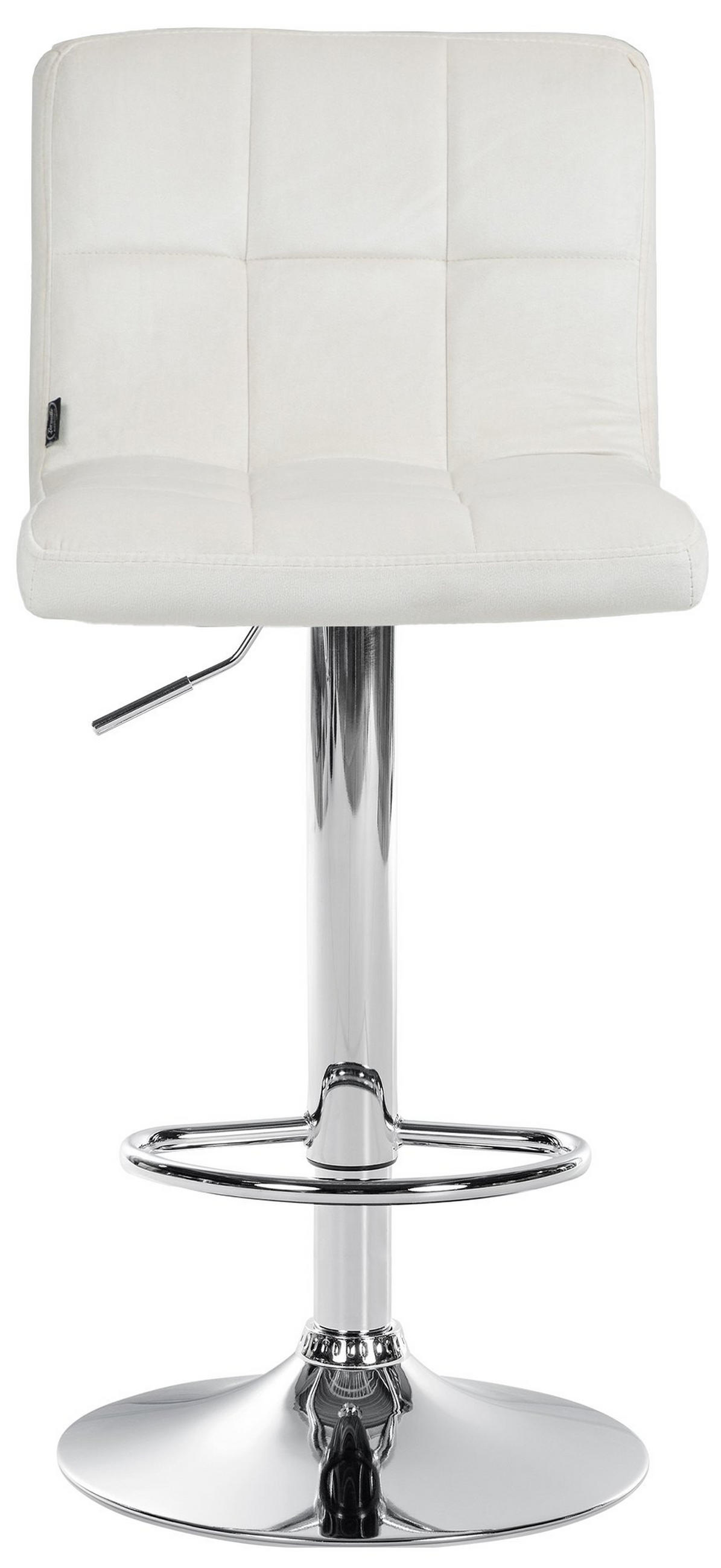 BARHOCKER BRISBAN Creme Samt Chrom - Creme, Textil/Metall (46/94/47cm) - DELUKE